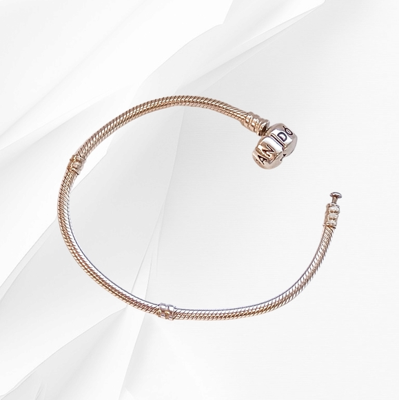 Authentic Pandora Moments Barrel Clasp Charm Bracelet S 925 - Picture 6 of 16